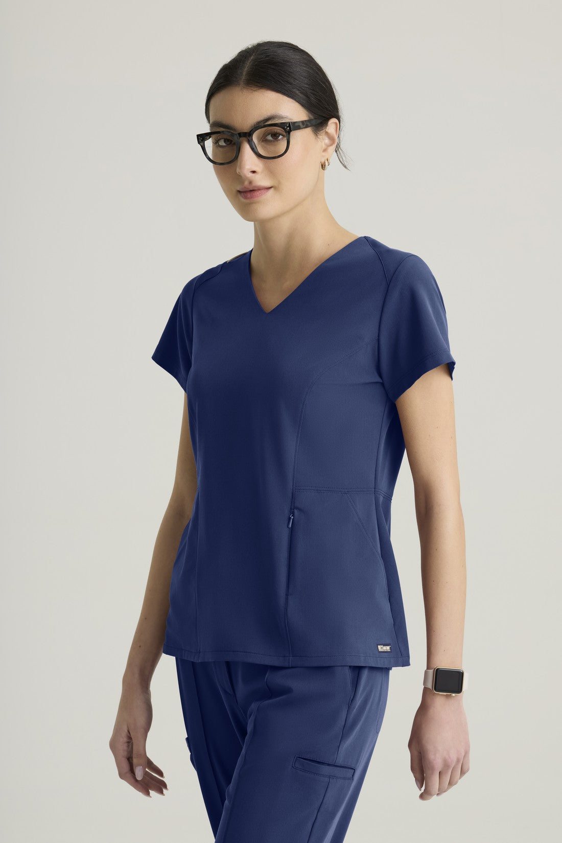 GREY'S ANATOMY CULTIVATE WOMEN'S SCRUB TOP GRGT309 - INDIGO