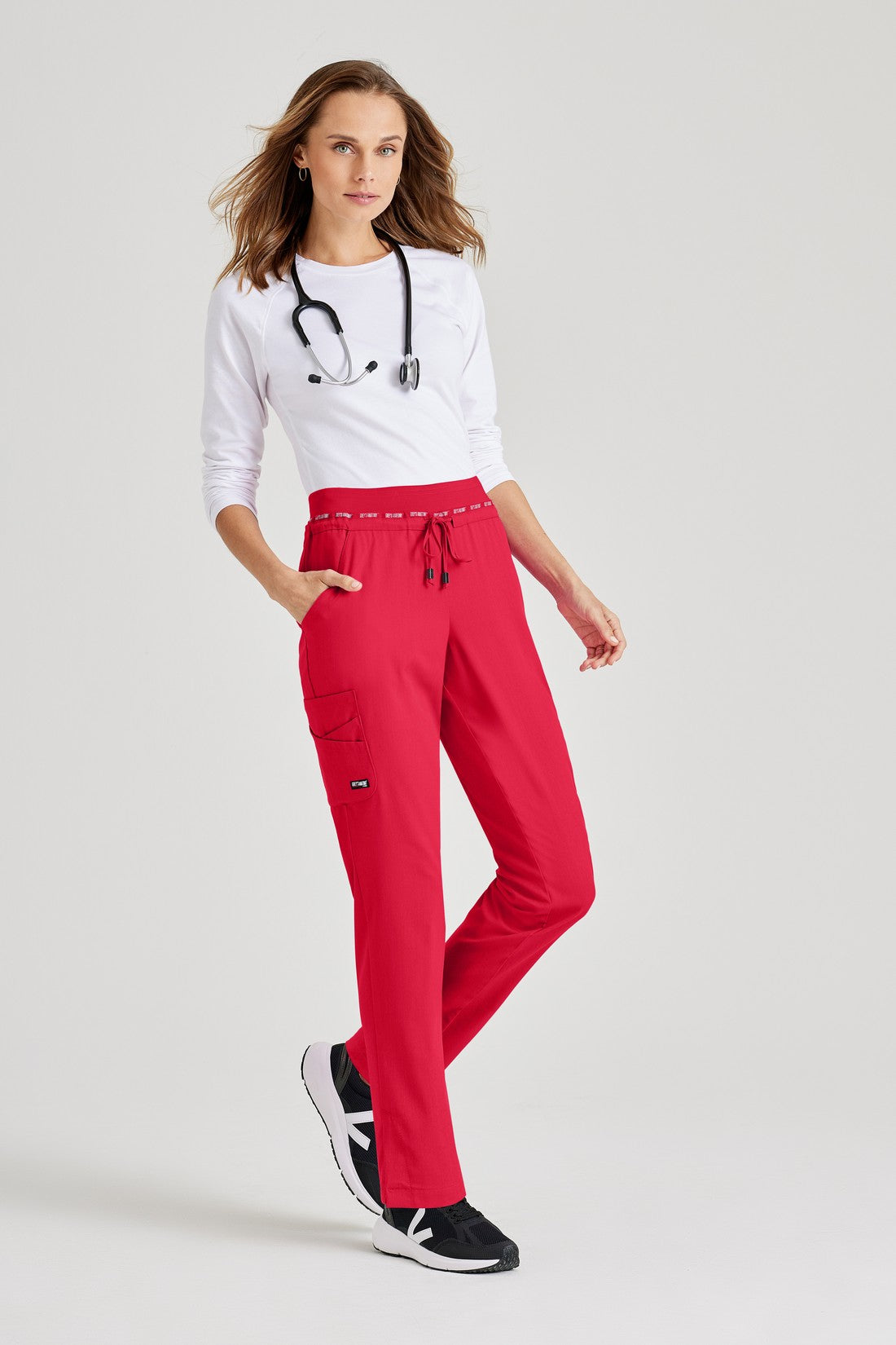 PANTALON MUJER GREYS ANATOMY STRETCH GRSP526 - ROJO