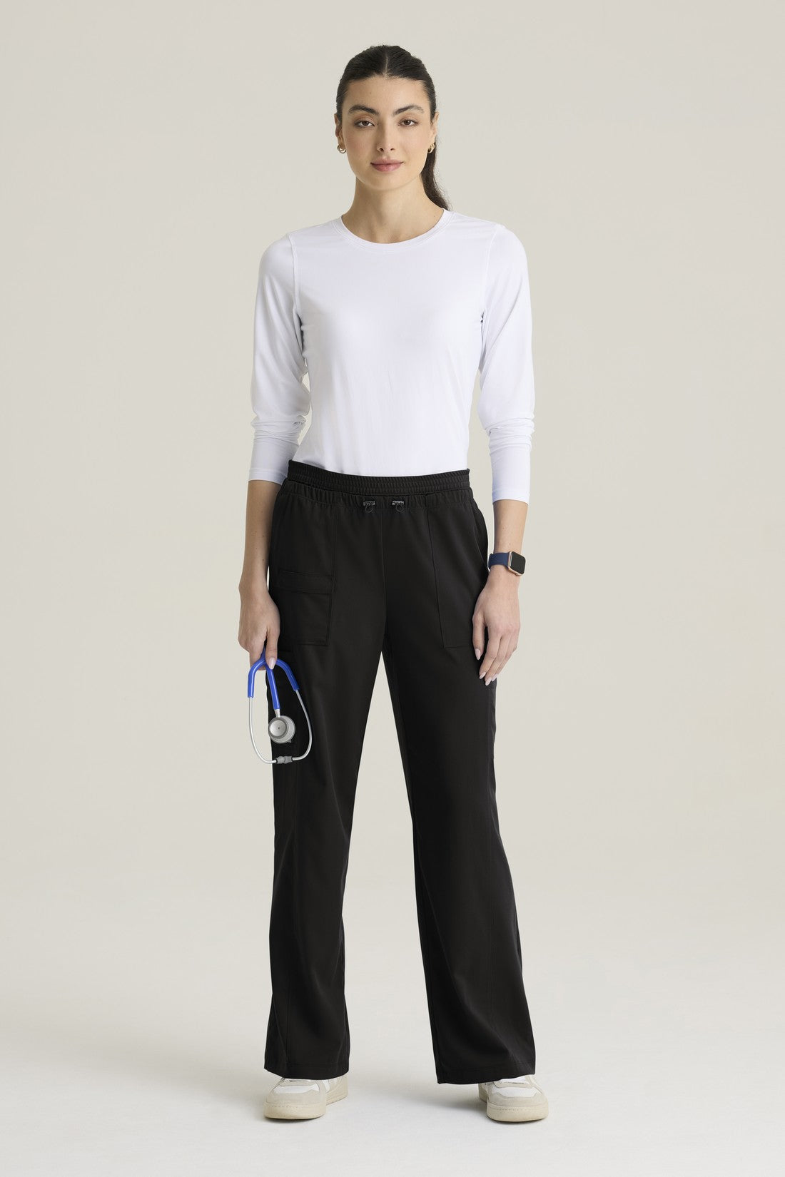 WOMEN'S GREY'S ANATOMY STRETCH SCRUB PANTS GRSP747P - BLACK