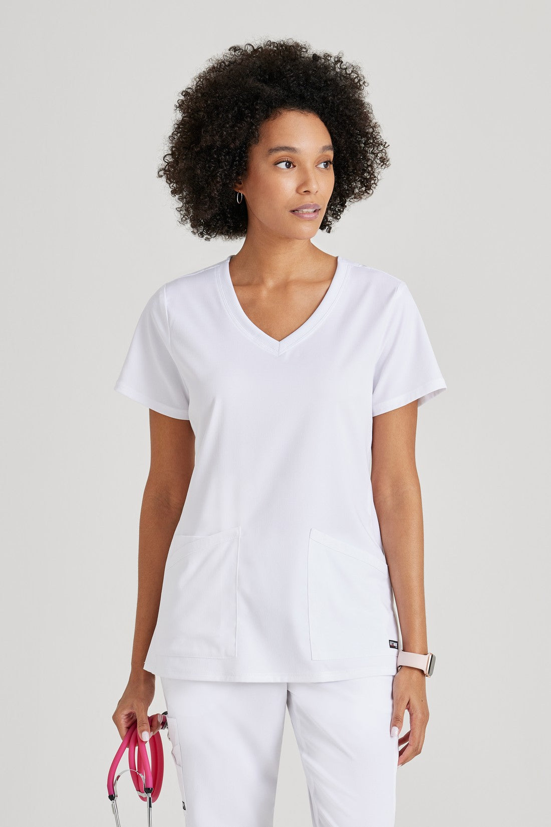 TOP MUJER GREYS ANATOMY STRETCH GRST045 - BLANCO