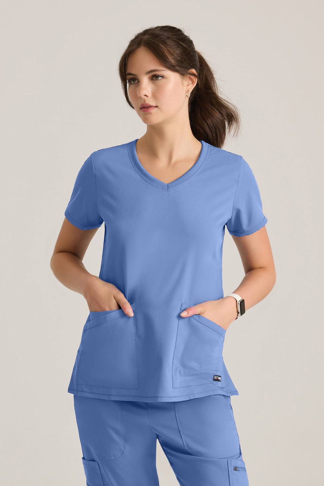 TOP MUJER GREYS ANATOMY STRETCH GRST045 - CIELO