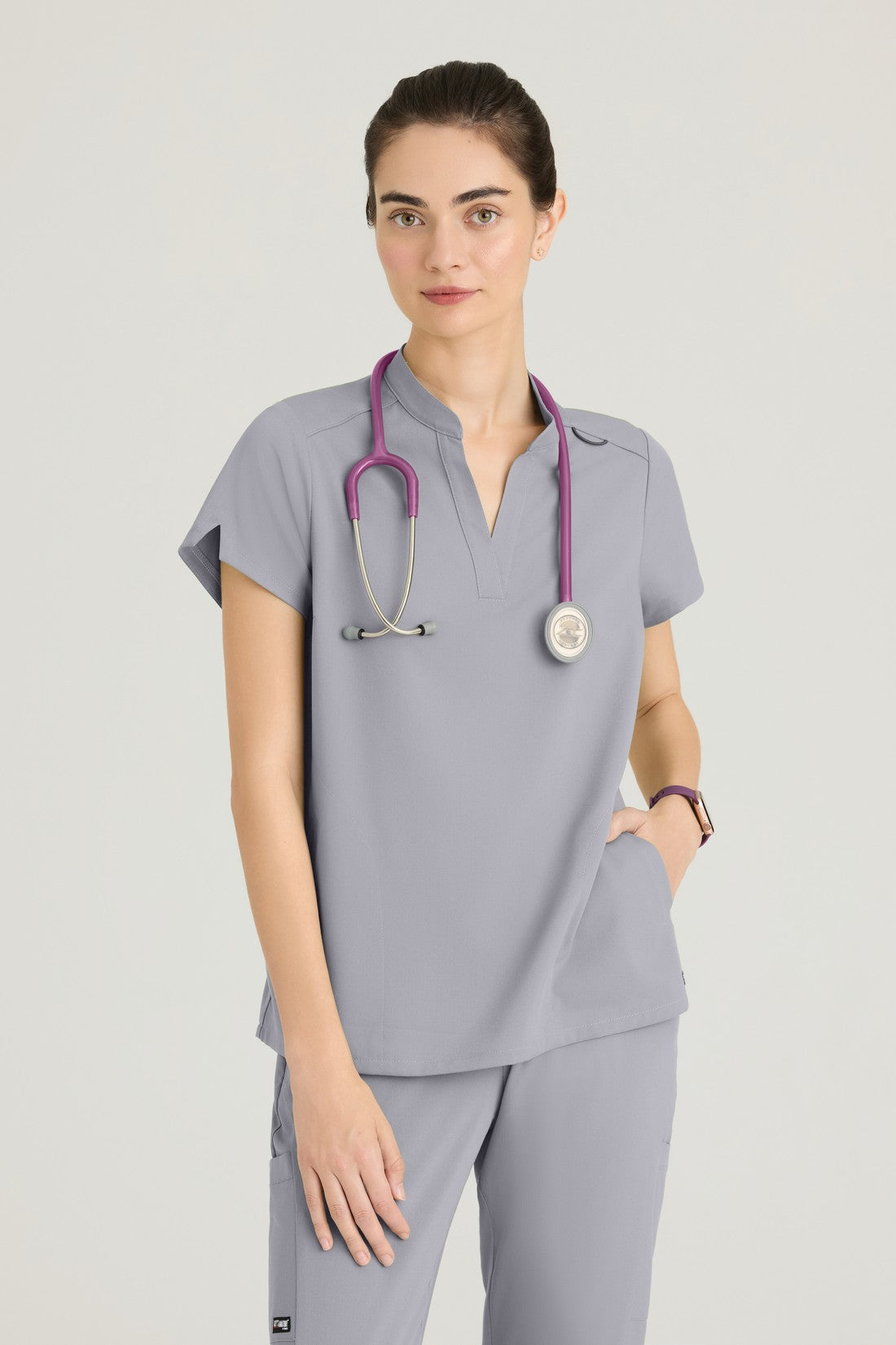 TOP MUJER GREYS ANATOMY STRETCH GRST230 - GRIS