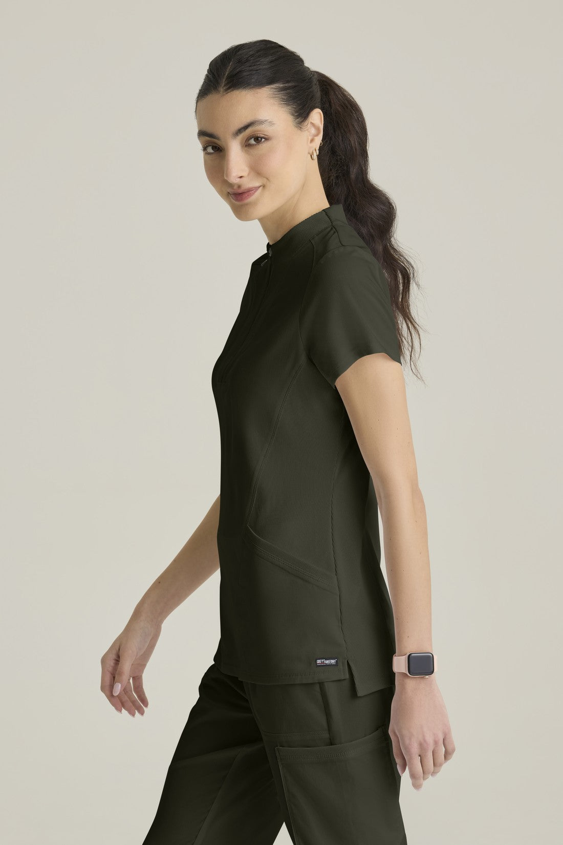 TOP WOMEN GREY'S ANATOMY STRETCH GRST292 - OLIVE