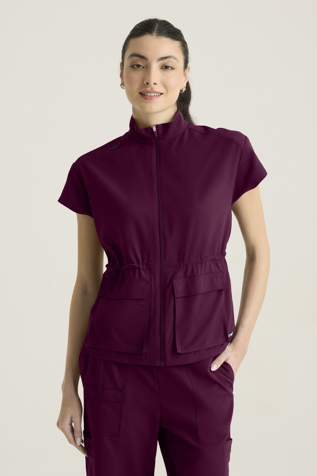 TOP MUJER GREYS ANATOMY STRETCH GRST324 - VINOTINTO