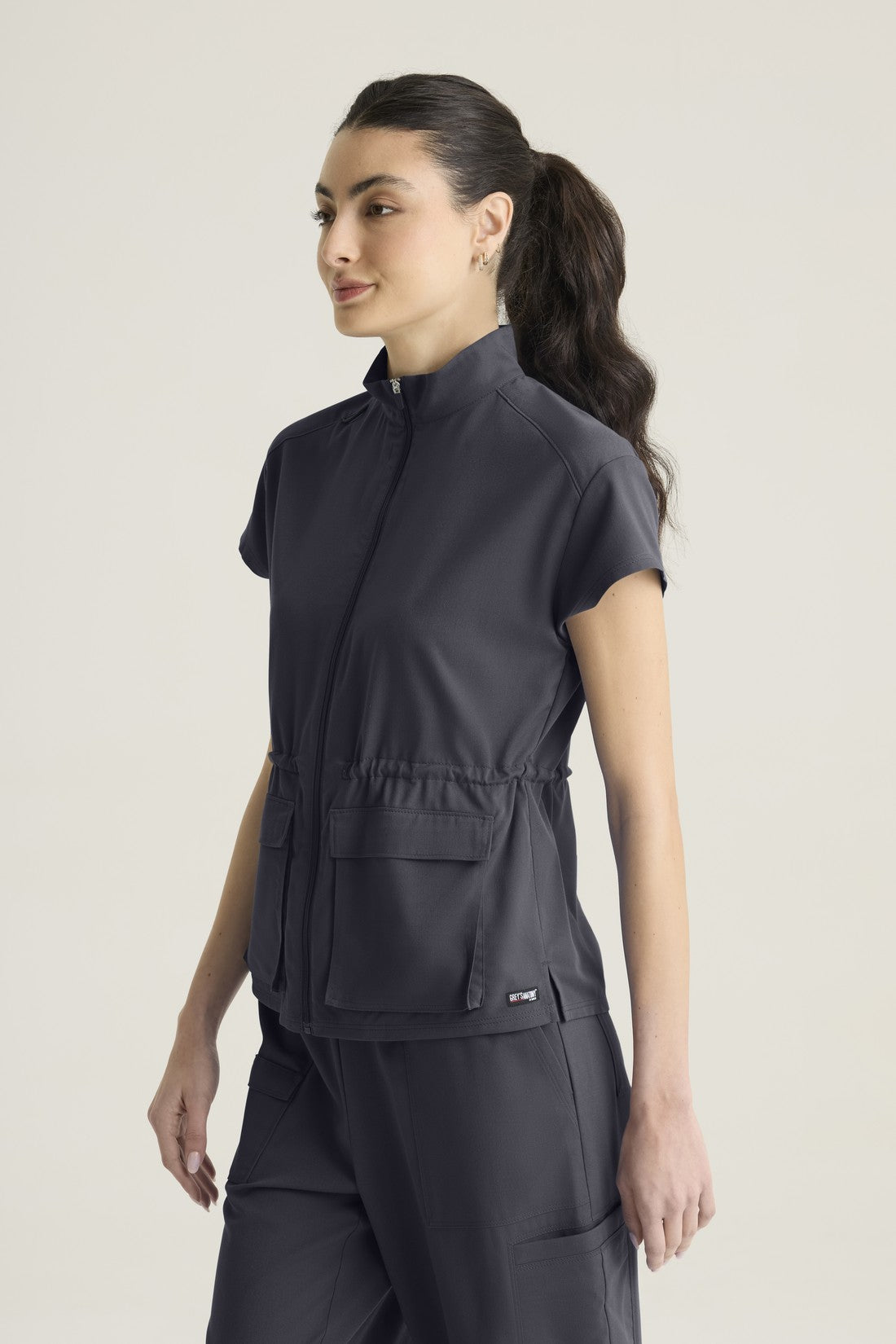TOP MUJER GREYS ANATOMY STRETCH GRST324 - ACERO