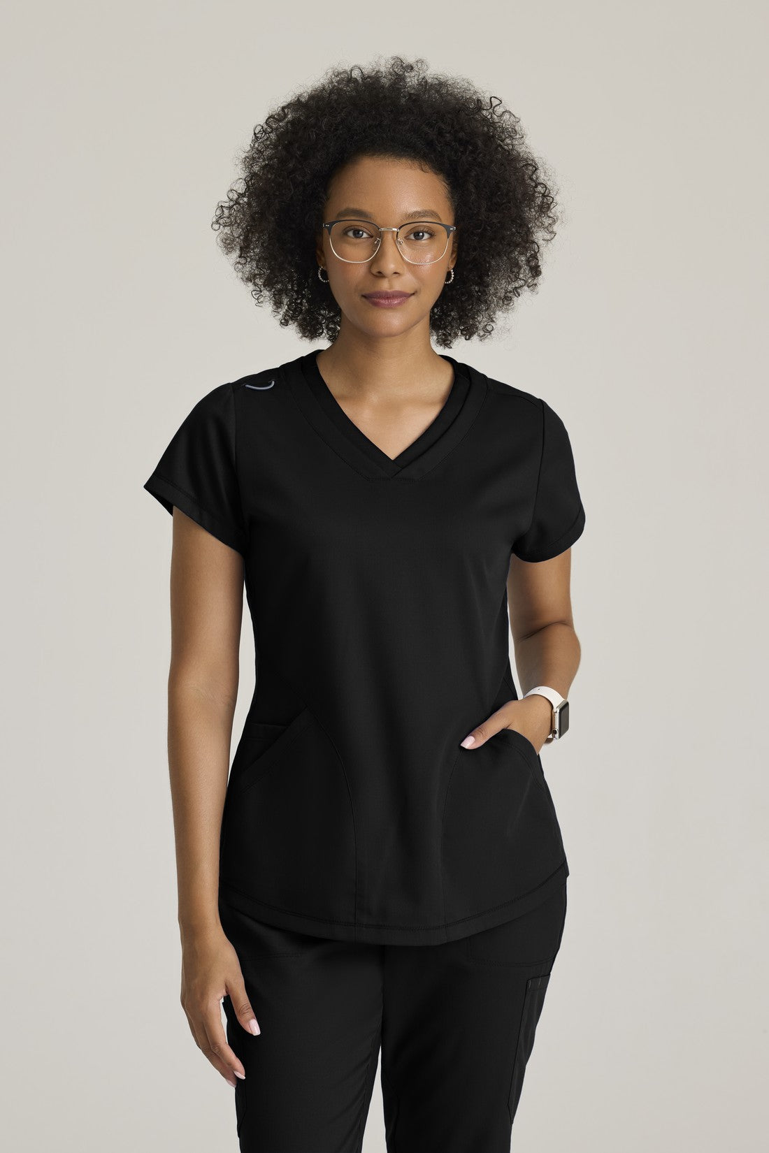 TOP MUJER GREYS ANATOMY GRT261 - NEGRO