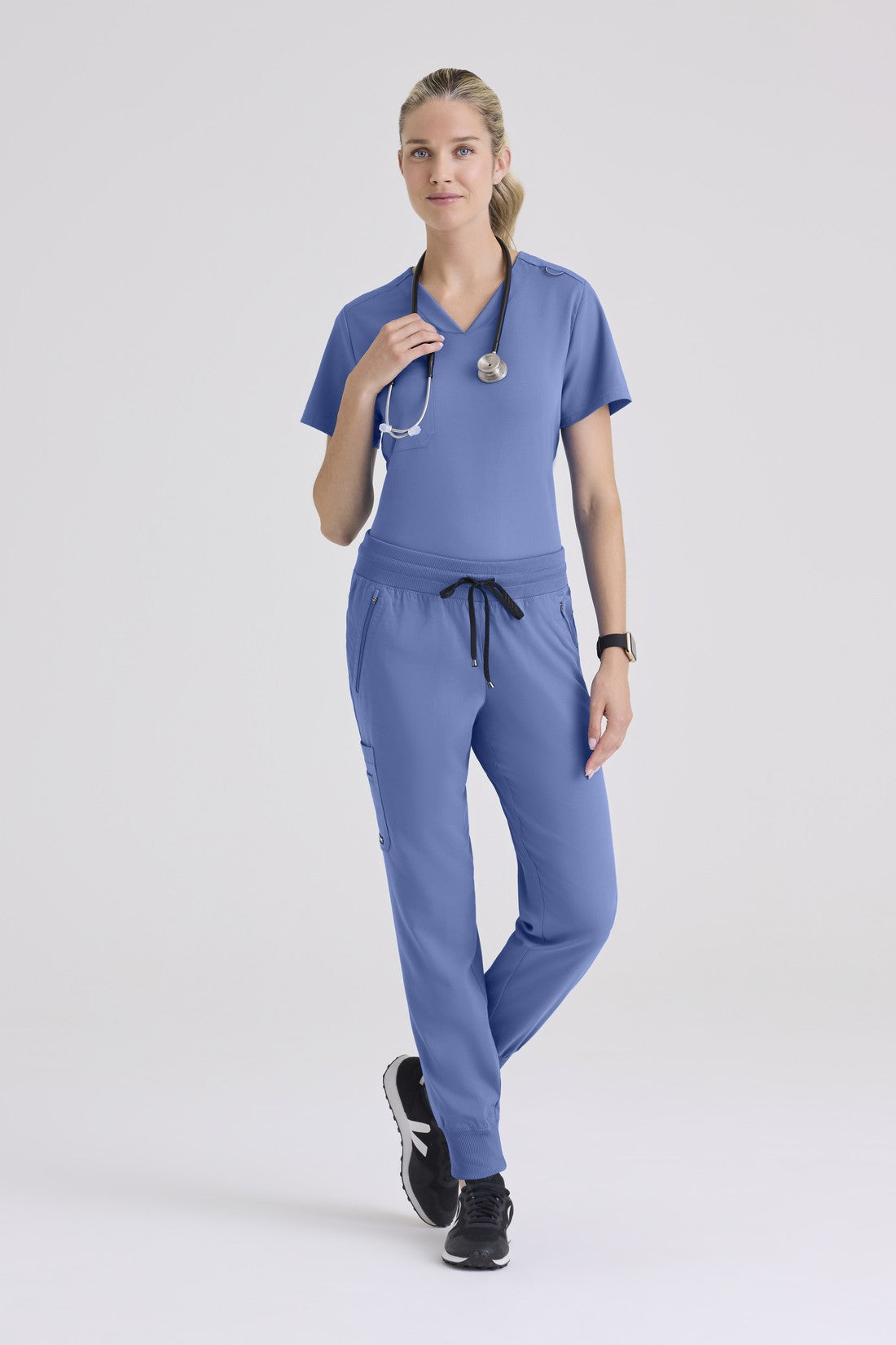TOP MUJER GREYS ANATOMY STRETCH GVST028 - CIELO