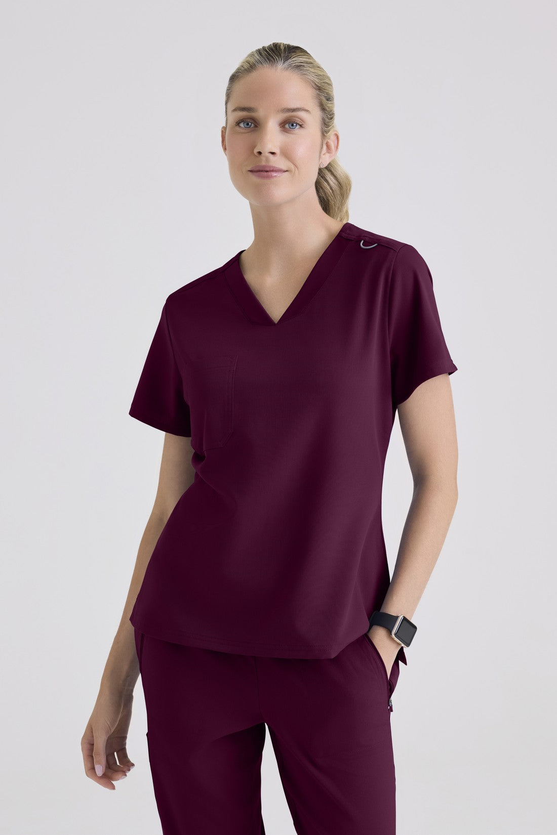 TOP MUJER GREYS ANATOMY STRETCH GVST028 - VINOTINTO