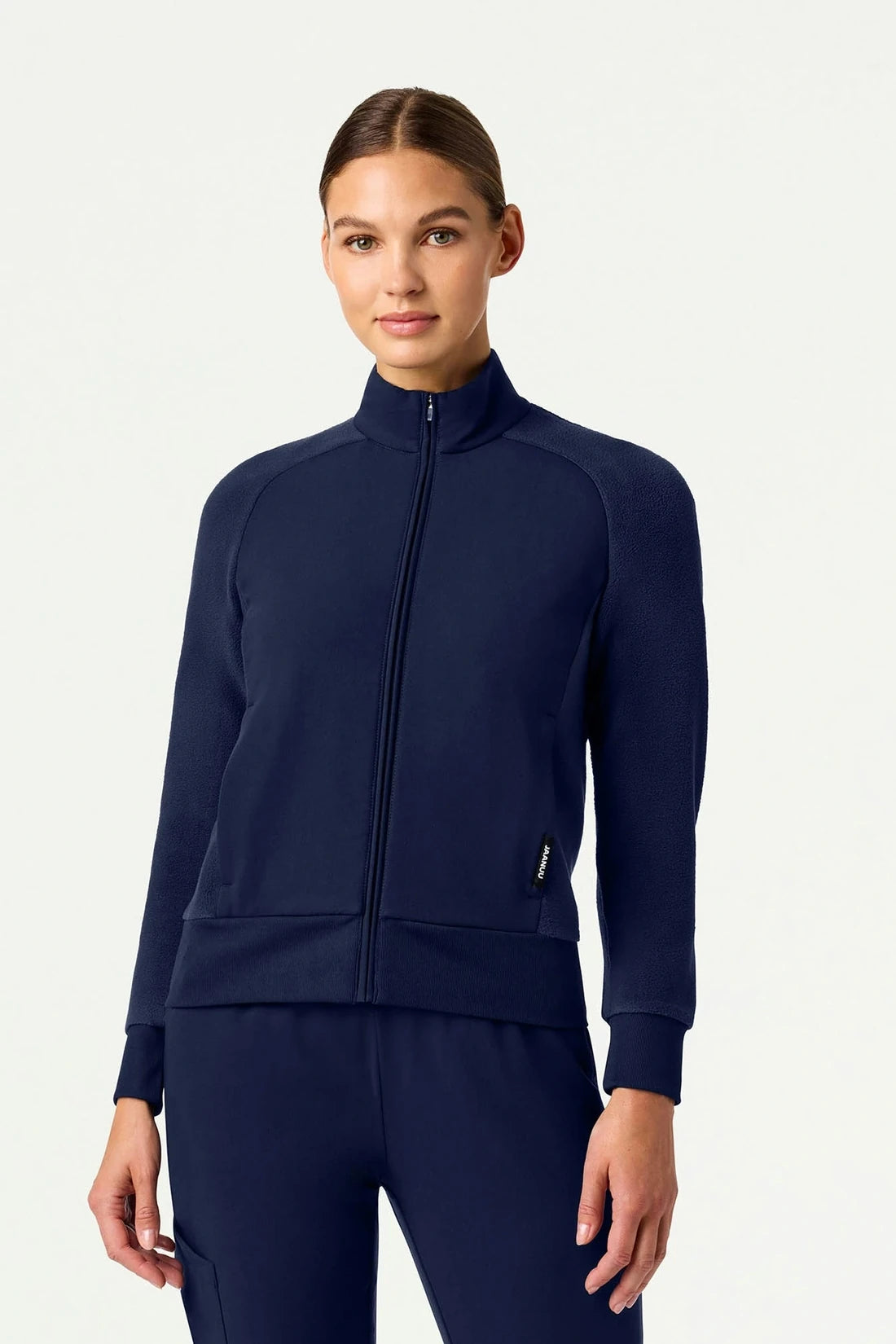 WOMEN'S JACKET JAANUU HYBRID FLEECE W60018 - NAVY BLUE