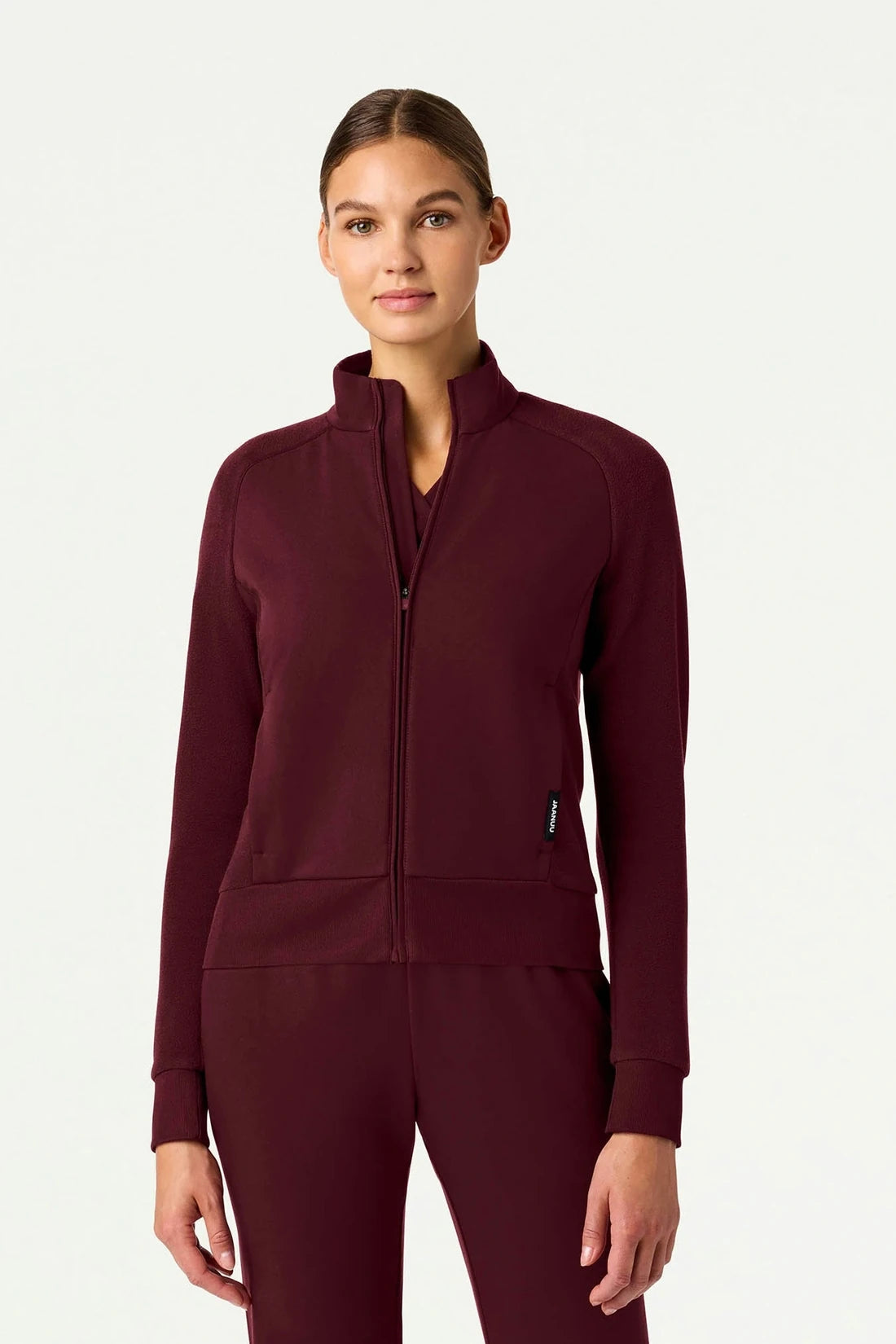 WOMEN'S JACKET JAANUU HYBRID FLEECE W60018 - WINE