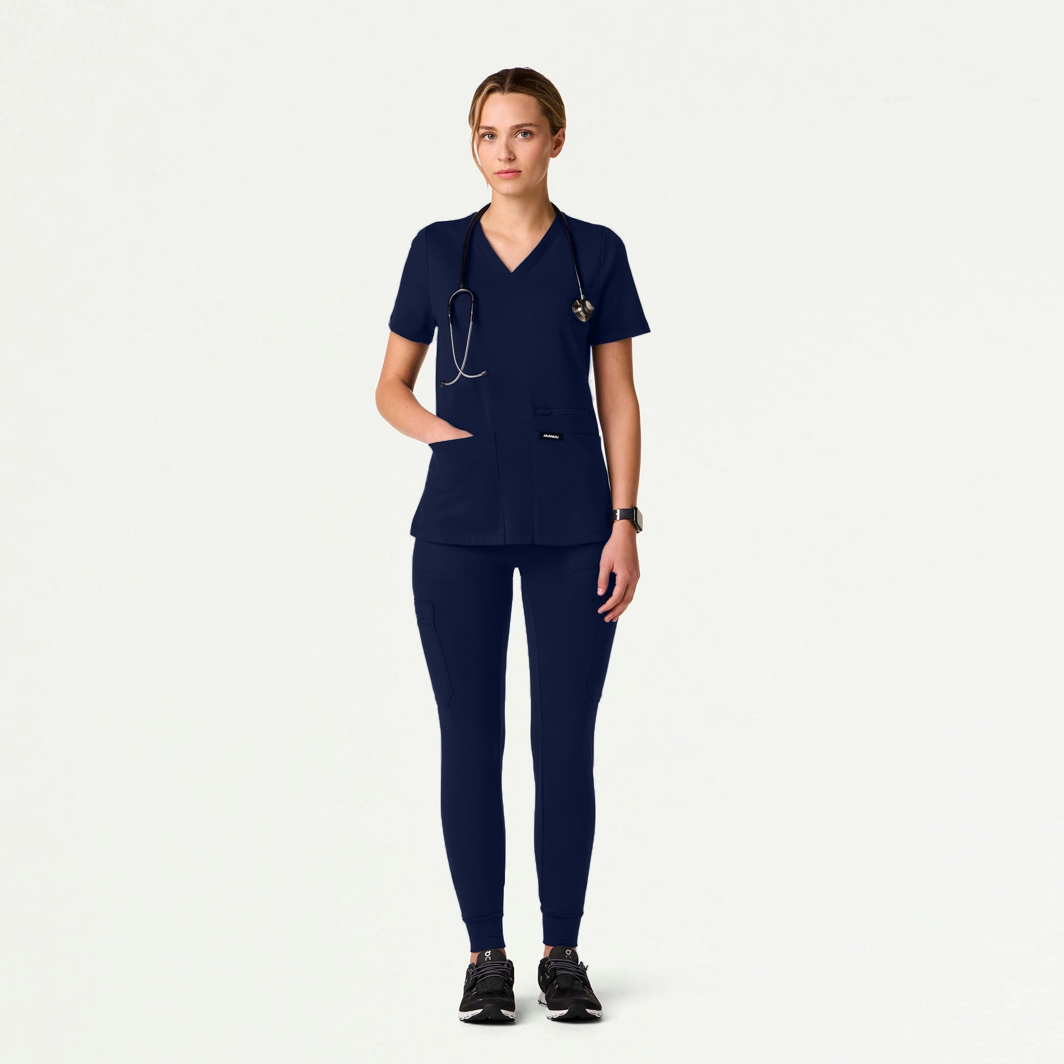 Kait 10-Pocket Skinny ULTRAsoft Scrub Jogger - Midnight Navy - WOMEN'S PANTS - Jaanuu