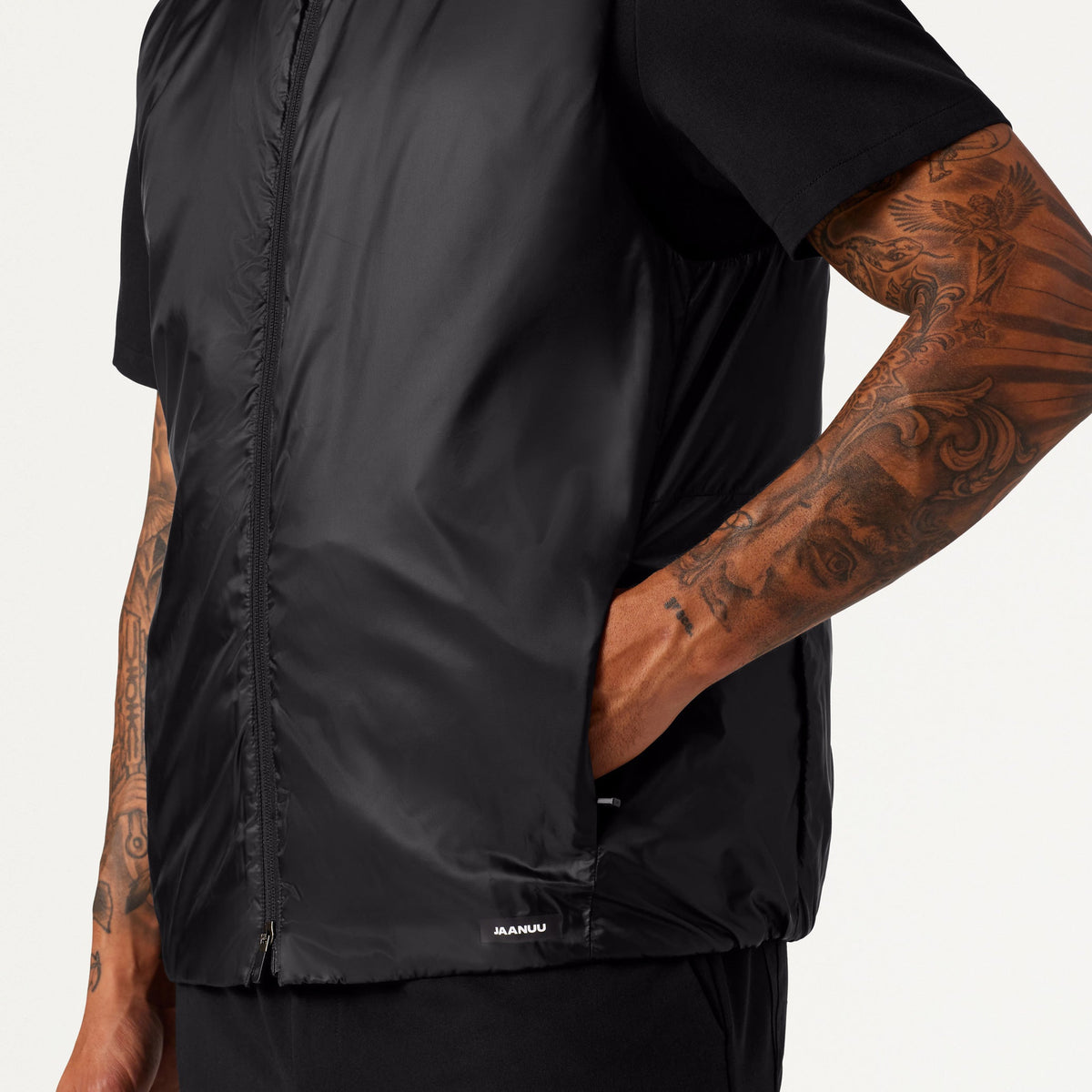 Phantom Insulated Vest - Black on-body detail