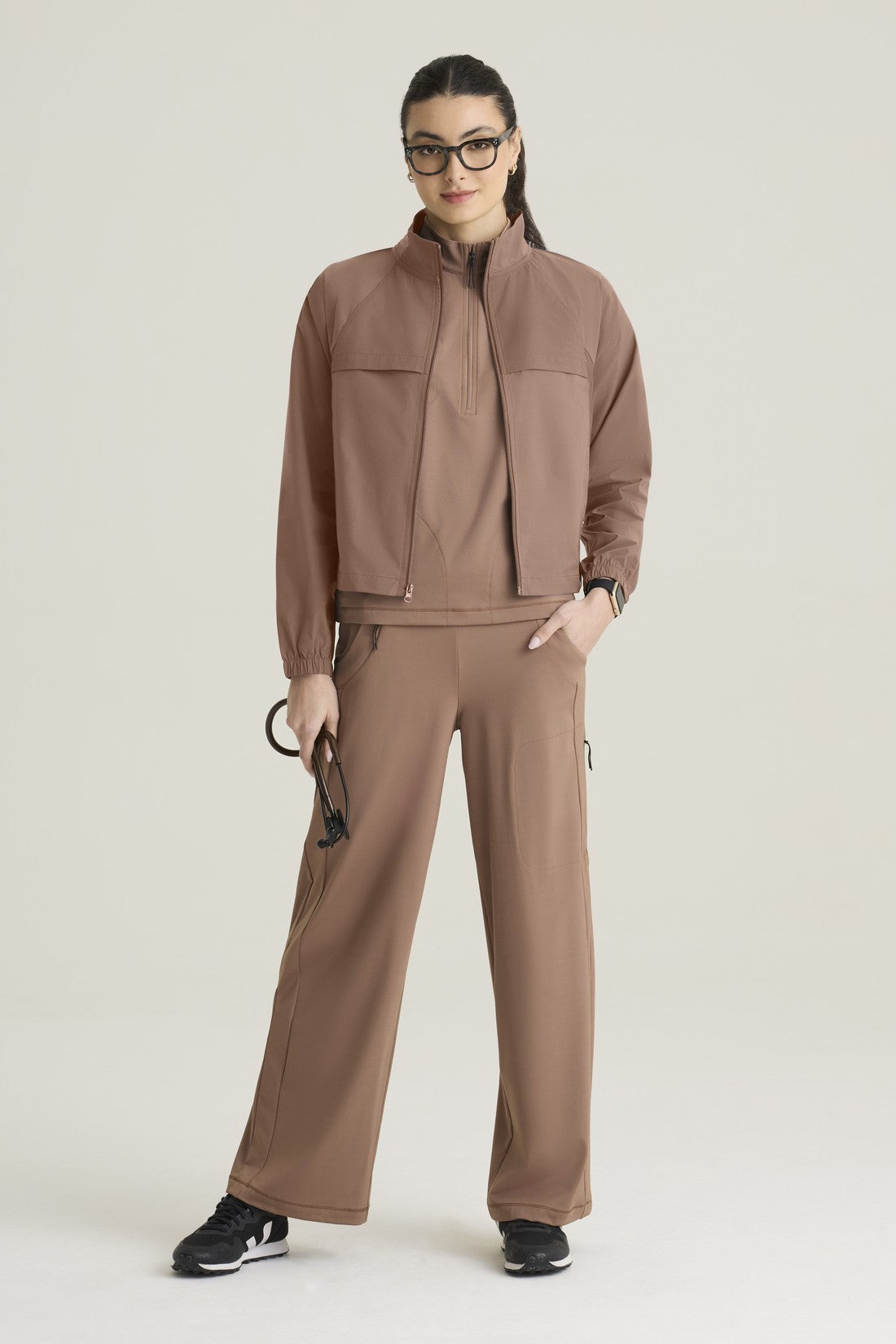 WOMEN'S JACKET GREY'S ANATOMY KNITS GRSJ940 - PEBBLE BROWN