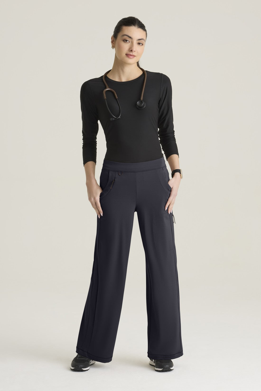 WOMEN'S GREYS ANATOMY KNITS PANTS GRSP746P - STEEL