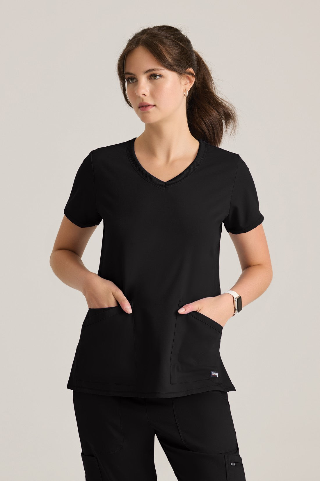 TOP MUJER GREYS ANATOMY STRETCH GRST045 - NEGRO