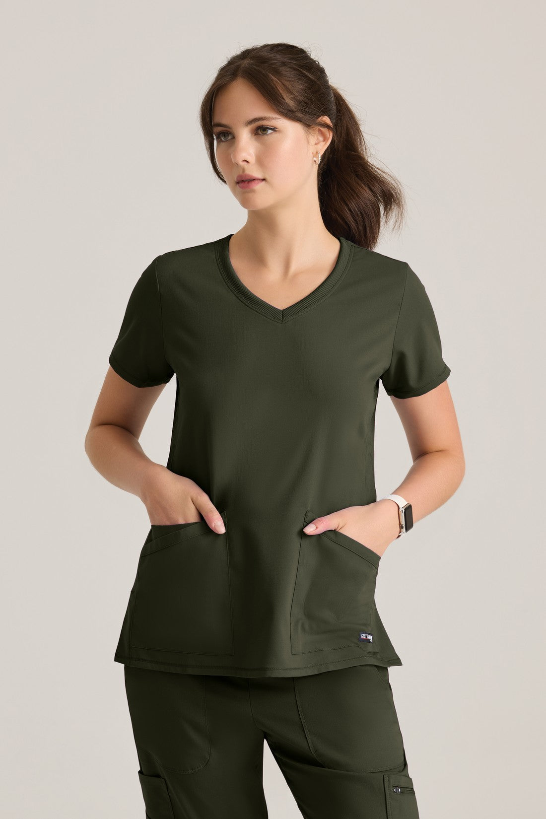 TOP MUJER GREYS ANATOMY STRETCH GRST045 - OLIVA