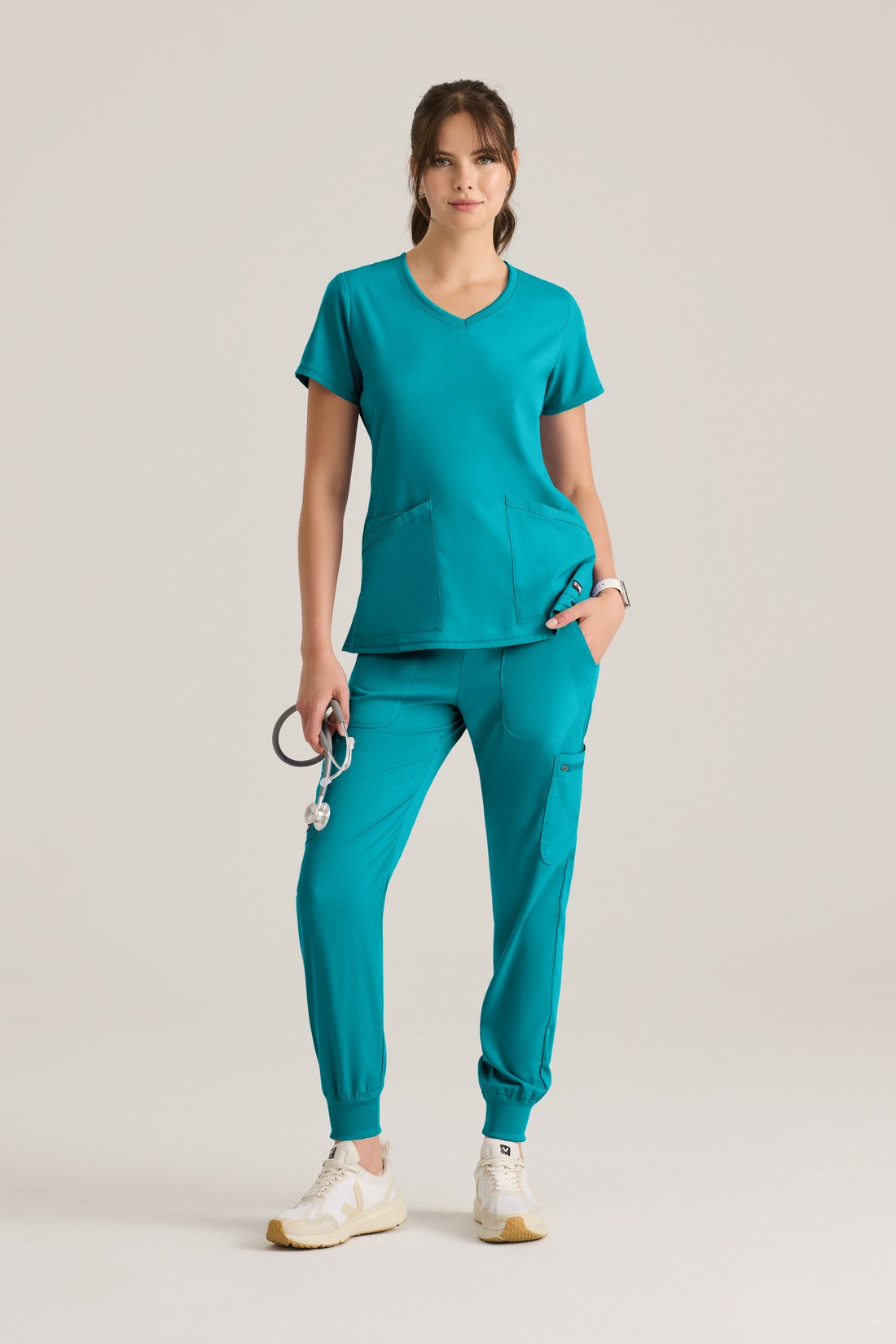 TOP MUJER GREYS ANATOMY STRETCH GRST045 - TEAL