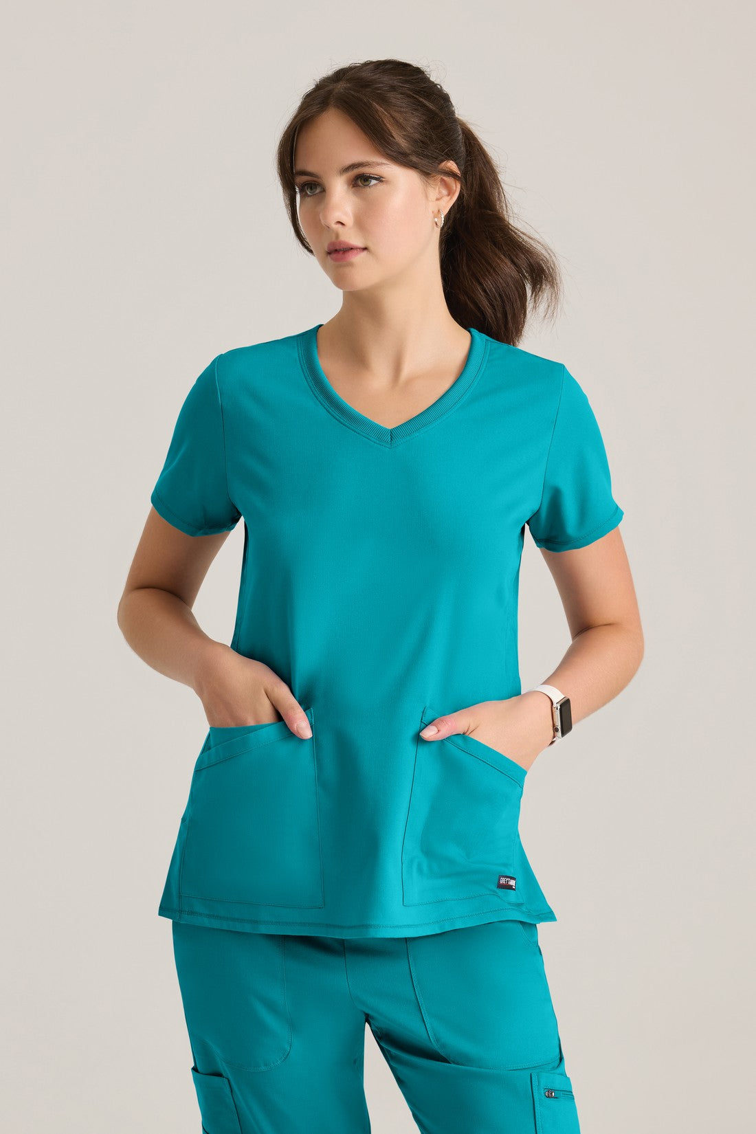 TOP MUJER GREYS ANATOMY STRETCH GRST045 - TEAL