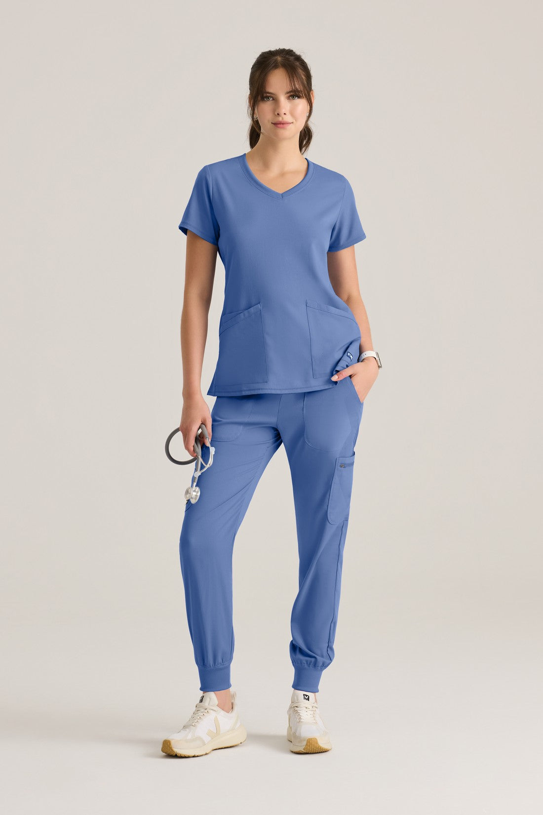 TOP MUJER GREYS ANATOMY STRETCH GRST045 - CIELO