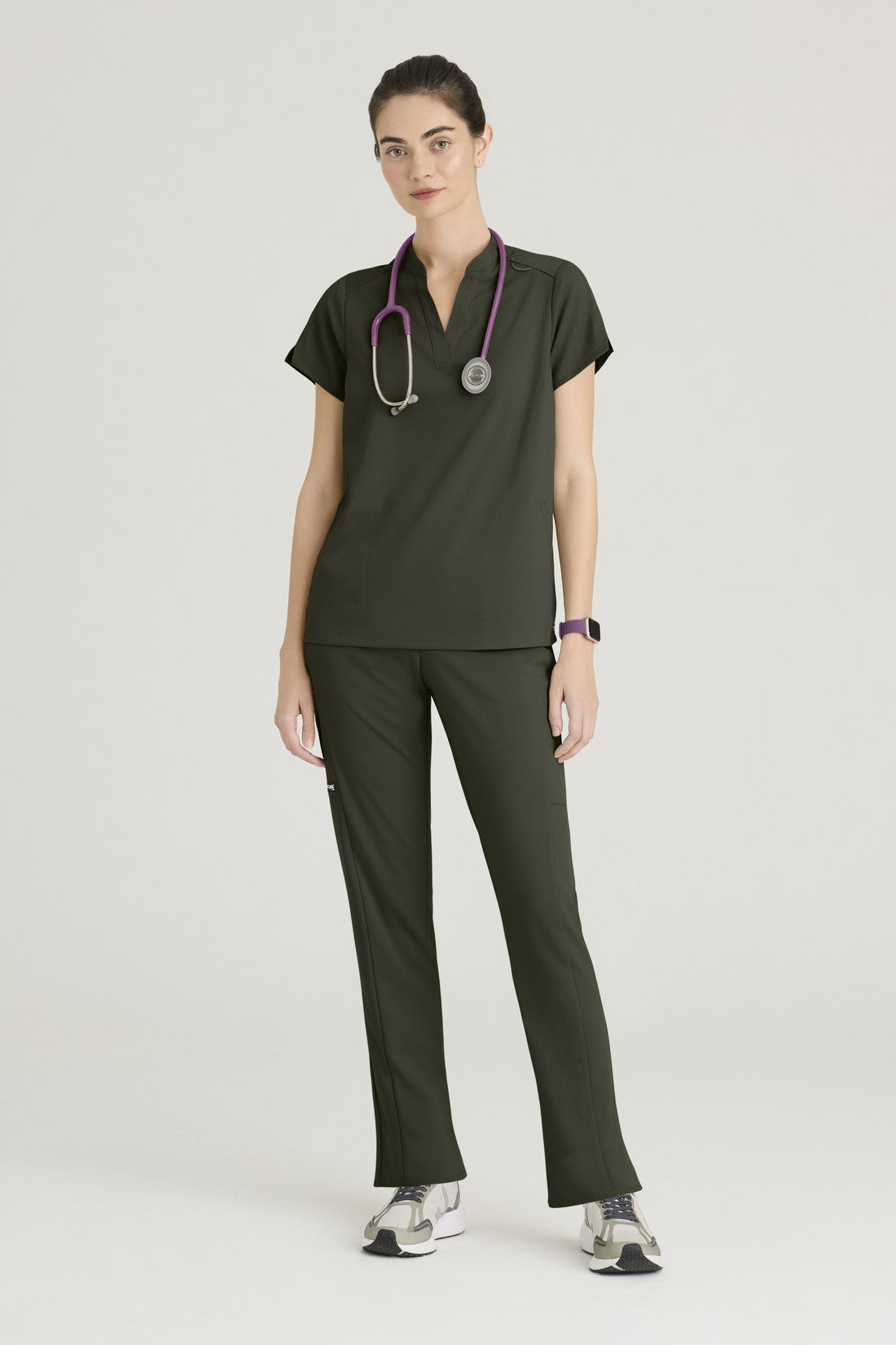 TOP MUJER GREYS ANATOMY STRETCH GRST230 - OLIVA