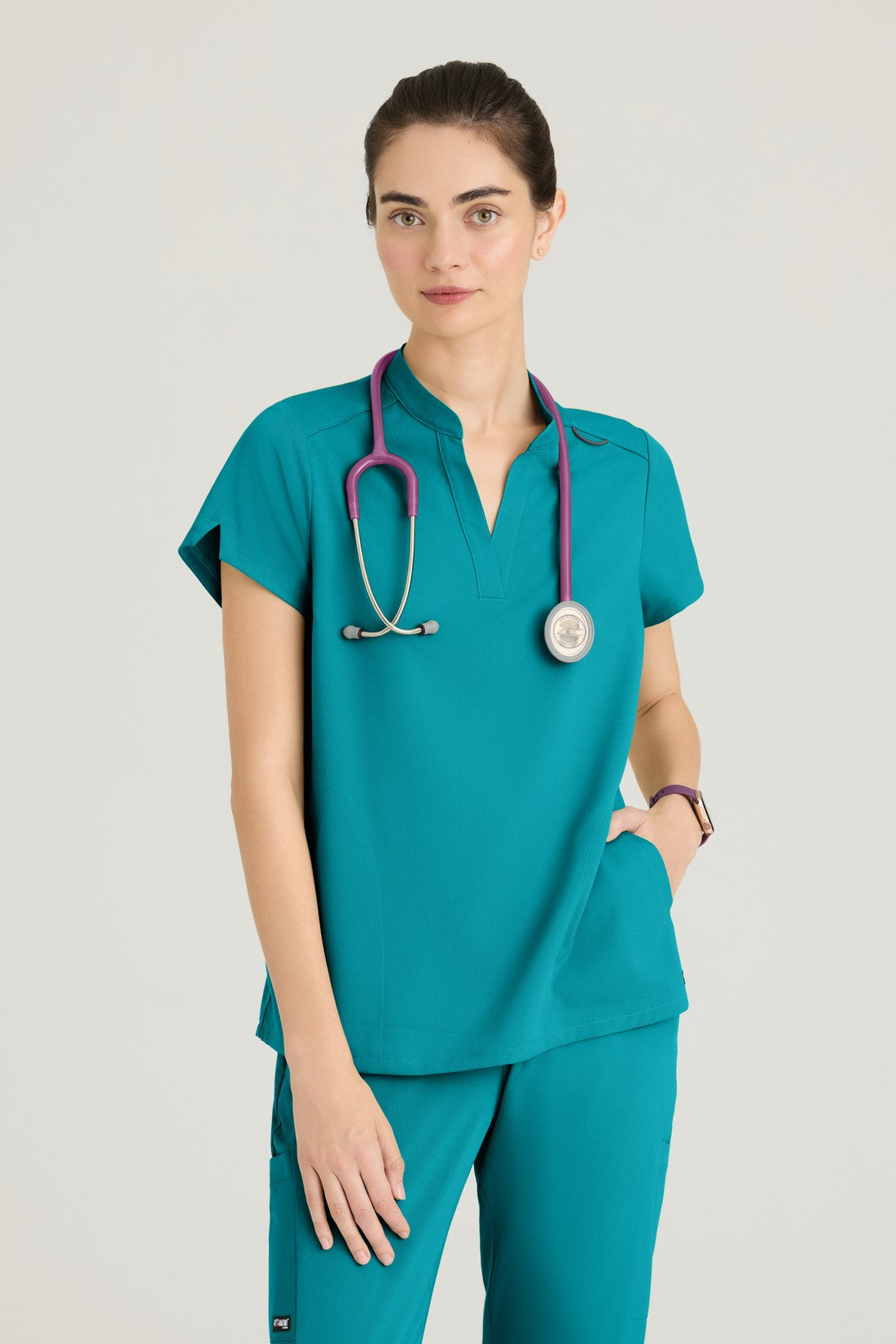 TOP MUJER GREYS ANATOMY STRETCH GRST230 - TEAL