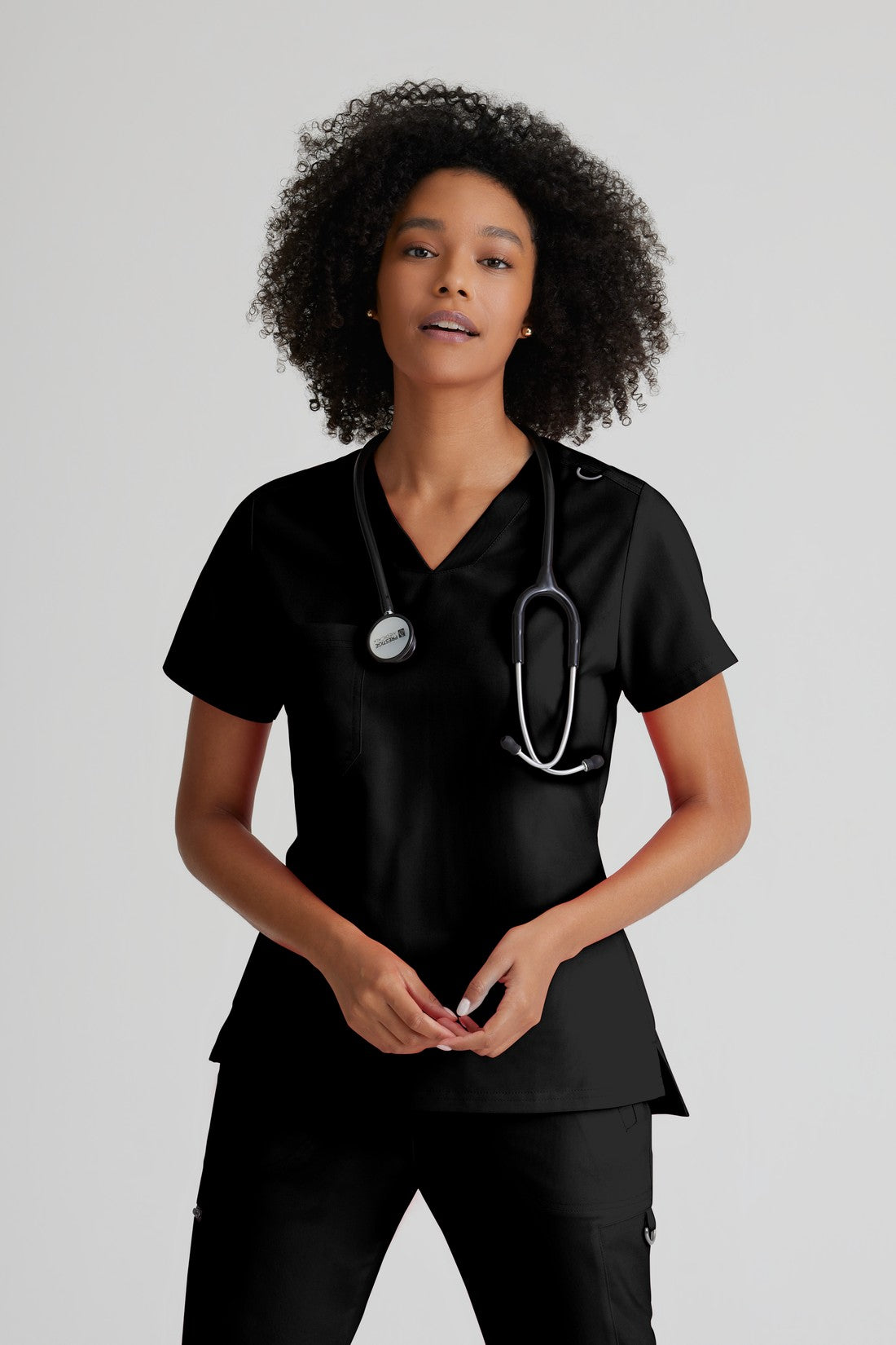 TOP MUJER GREYS ANATOMY STRETCH GVST028 - NEGRO