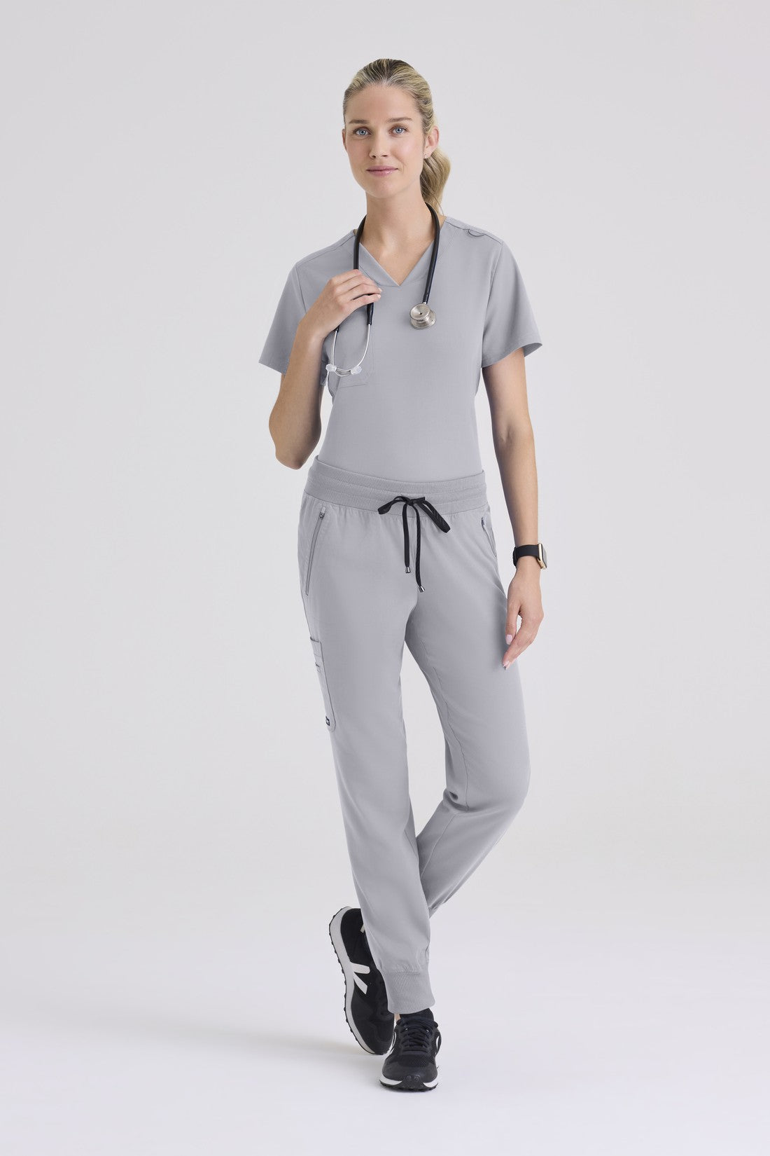 TOP MUJER GREYS ANATOMY STRETCH GVST028 - GRIS