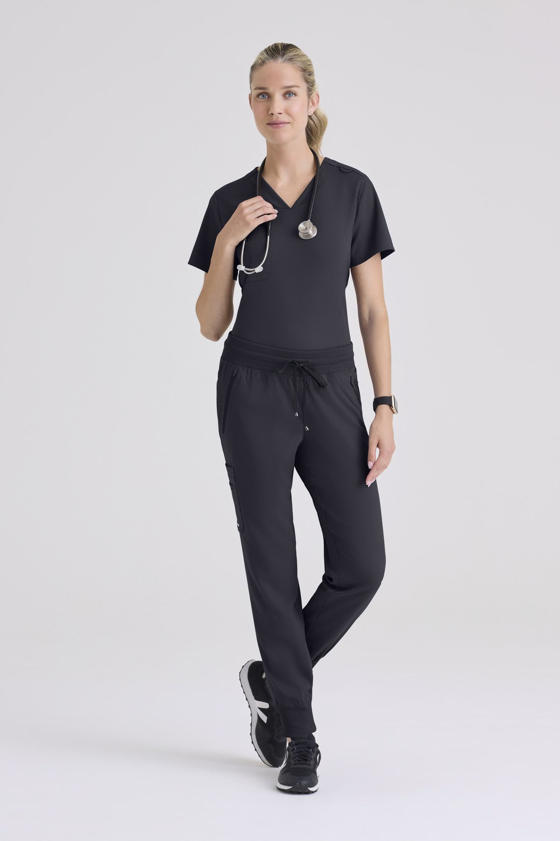 TOP MUJER GREYS ANATOMY STRETCH GVST028 - STEEL
