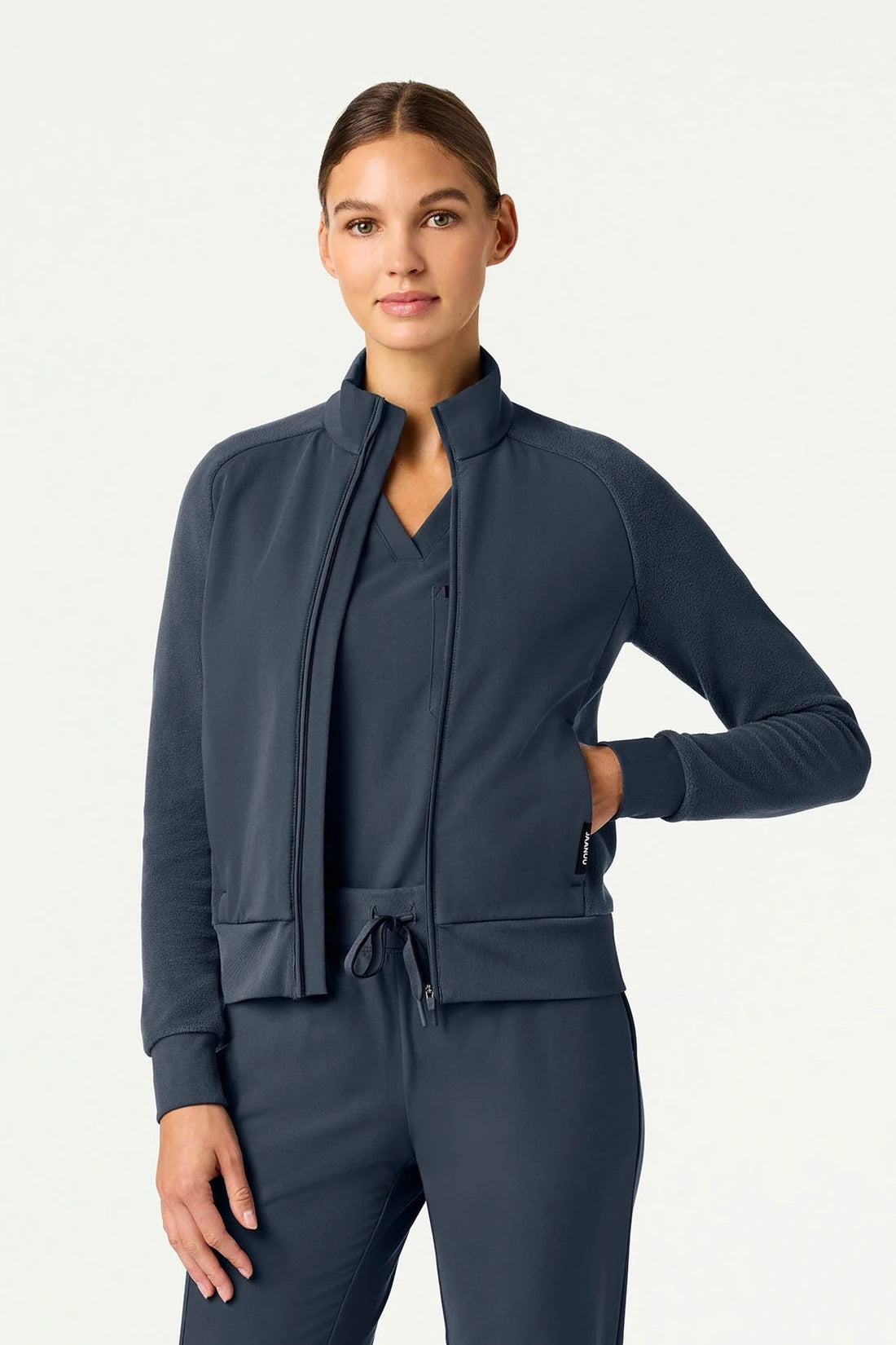 WOMEN'S JAANUU HYBRID FLEECE JACKET W60018 - DARK GREY