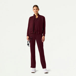 Cloud Hybrid Fleece Bomber Jacket - Burgundy - WOMEN'S JACKETS - Jaanuu